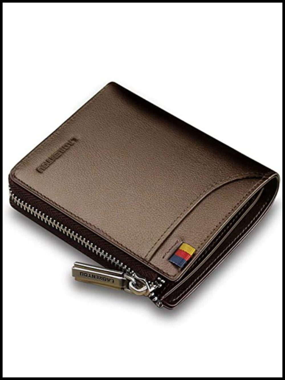 Genuine Leather RFID Blocking Bifold Wallet with Zipper Coin Purse